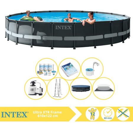 Intex Ultra XTR Frame Zwembad - Opzetzwembad - 732x132 cm - Inclusief Onderhoudspakket, Glasparels en Skimmer