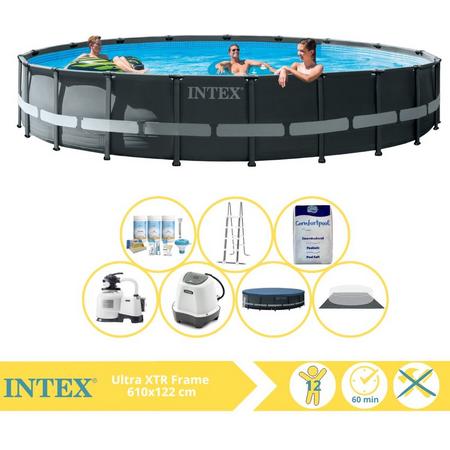 Intex Ultra XTR Frame Zwembad - Opzetzwembad - 732x132 cm - Inclusief Onderhoudspakket, Zoutsysteem en Zout