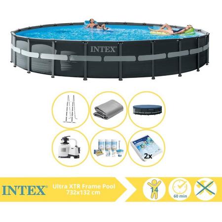 Intex Ultra XTR Frame Zwembad - Opzetzwembad - 732x132 cm - Inclusief Onderhoudspakket en Glasparels