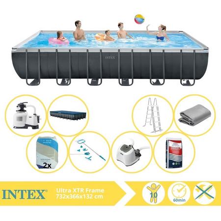 Intex Ultra XTR Frame Zwembad - Opzetzwembad - 732x366x132 cm - Inclusief Filterzand, Onderhoudsset, Zoutsysteem en Zout