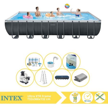 Intex Ultra XTR Frame Zwembad - Opzetzwembad - 732x366x132 cm - Inclusief Onderhoudspakket, Filterzand en Skimmer