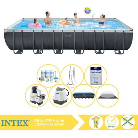 Intex Ultra XTR Frame Zwembad - Opzetzwembad - 732x366x132 cm - Inclusief Onderhoudspakket, Zoutsysteem en Zout