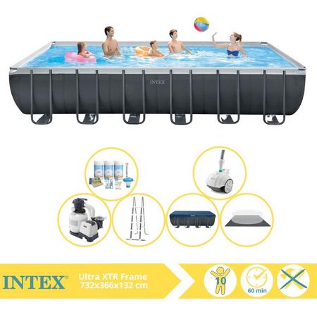 Intex Ultra XTR Frame Zwembad - Opzetzwembad - 732x366x132 cm - Inclusief Onderhoudspakket en Zwembad Stofzuiger