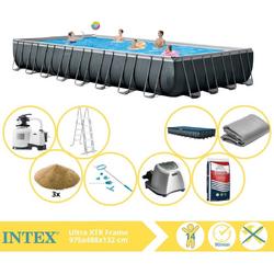 Intex Ultra XTR Frame Zwembad - Opzetzwembad - 975x488x132 cm - Inclusief Filterzand, Onderhoudsset, Zoutsysteem en Zout
