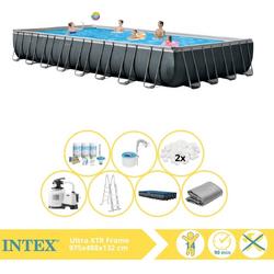 Intex Ultra XTR Frame Zwembad - Opzetzwembad - 975x488x132 cm - Inclusief Onderhoudspakket, Filterbollen en Skimmer