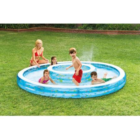 Intex Wishing Well Zwembad Set met Sproeiers 279x36cm - kinder zwembad - buitenzwembad - opblaasbaar speelbad