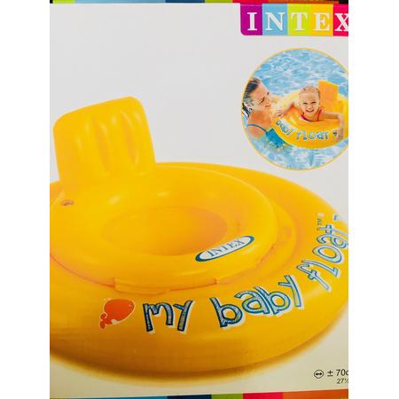 Intex baby float  1-2 jr  rond 70cm geel baby drijfband