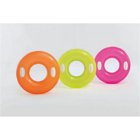 Intex neon zwemband met handvat - 76 centimeter - 3 kleuren