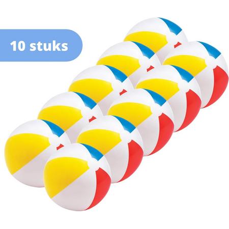 Intex strandbal - set van 10 - strandbal opblaasbaar - 50 cm - meerkleurig