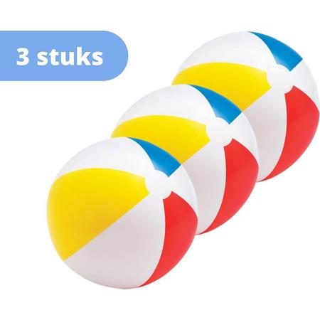 Intex strandbal - set van 3 - strandbal opblaasbaar - 50 cm - meerkleurig