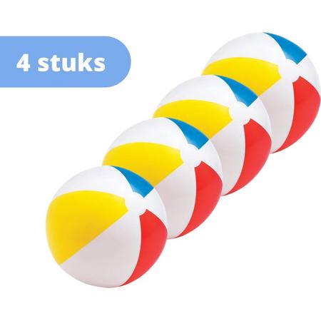 Intex strandbal - set van 4 - strandbal opblaasbaar - 50 cm - meerkleurig