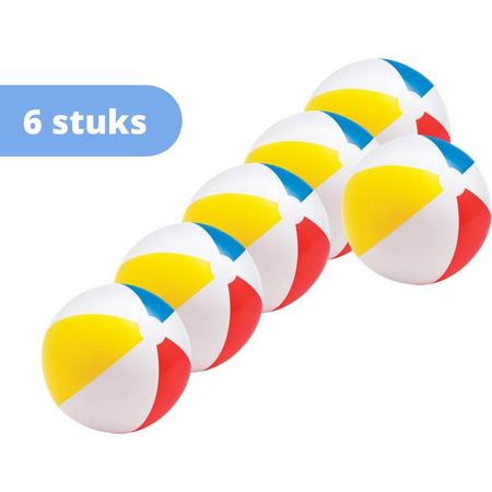 Intex strandbal - set van 6 - strandbal opblaasbaar - 50 cm - meerkleurig