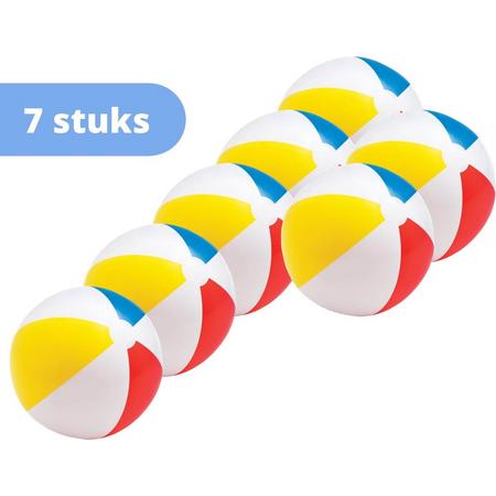 Intex strandbal - set van 7 - strandbal opblaasbaar - 50 cm - meerkleurig