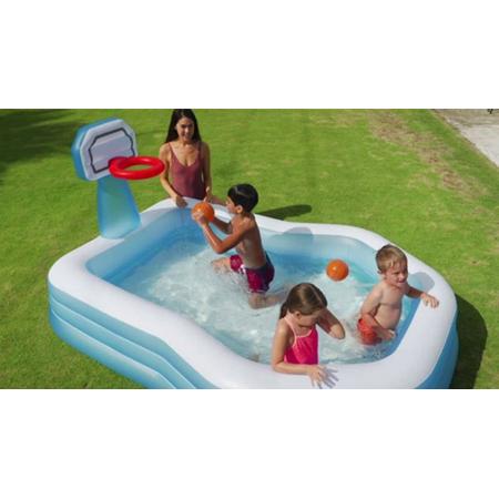 Intex zwembad - met basketbalring en bal - 257x188x130cm