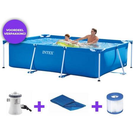 Intex zwembad frame-pool - 260x160x65 cm - Ingegrepen Filterpomp, Solarzeil - compleet pakket