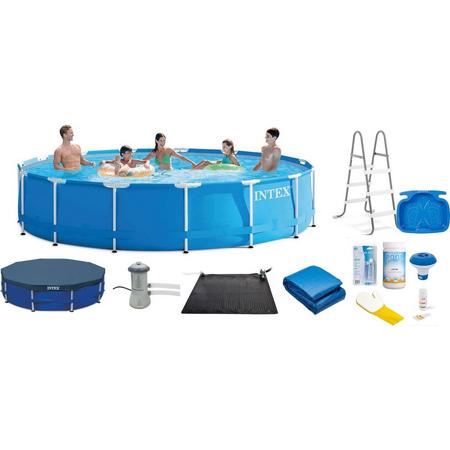Intex zwembad rond - Metal Frame Pool 457x84cm - compleet pakket - inclusief filterpomp
