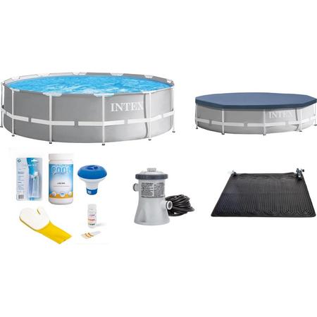 Intex zwembad rond Prism Frame 305 x 76 cm - 4485L - Inclusief pomp, verwarmingsmat en onderhoudsset