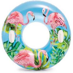   zwemband/zwemring blauw/roze met flamingo 97 cm - Zwembad/strand speelgoed