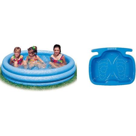 Opblaasbaar kinder zwembad 147 cm met voetenbadje - Zomerspeelgoed - Zwembaden voor kinderen