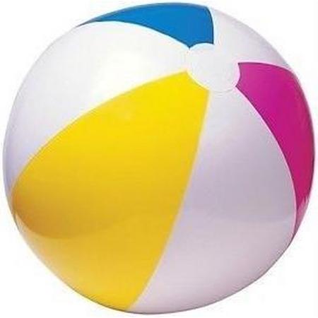 Strandbal 61 cm geel/blauw/roze/wit