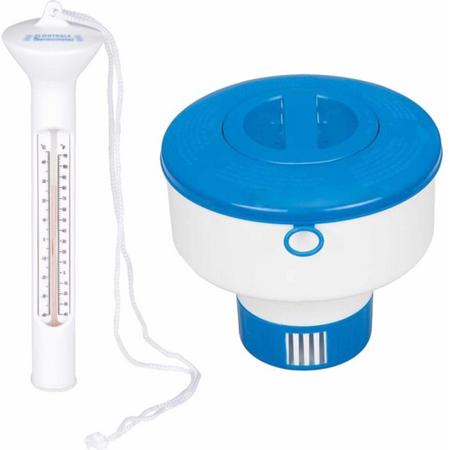 Zwembad chlorinator chloordrijver/chloorverdeler met thermometer voor kleine zwembaden