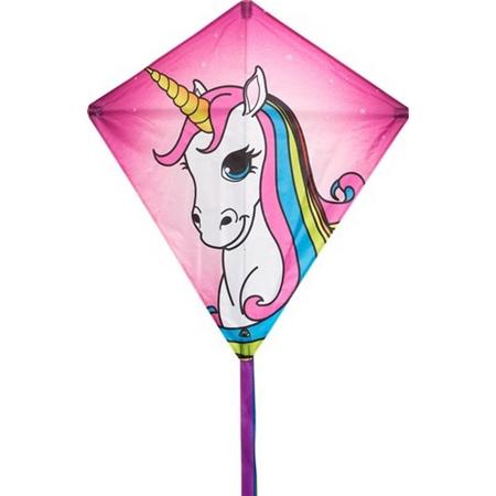 Invento eenlijnskindervlieger Eddy Unicorn 68 cm roze