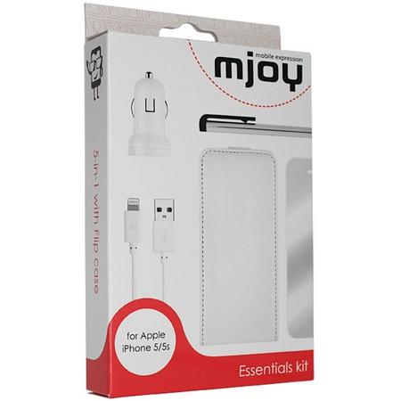 Mjoy 5 in 1 Pakket Met Flipcase iPhone 6(s) - Wit