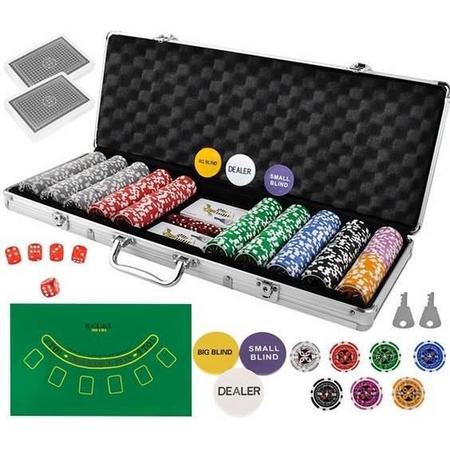 Texas Holdem - Pokerset met 500 chips - Met Luxe Aluminium Koffer