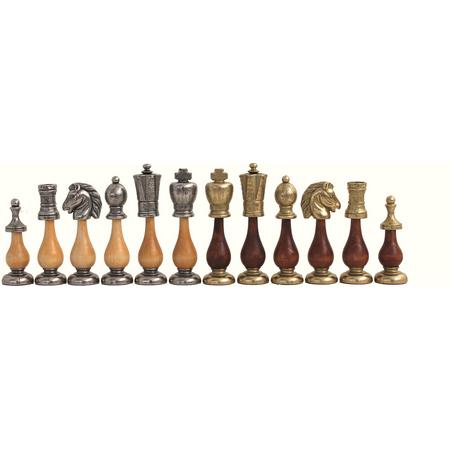 Luxe schaakset - Arabische stijl stukken klassiek hout met schaakbord opbergbox walnoot (met lade)