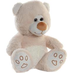 Items speelgoed Teddybeer knuffeldier - zachte pluche - 30 cm zittend - beige