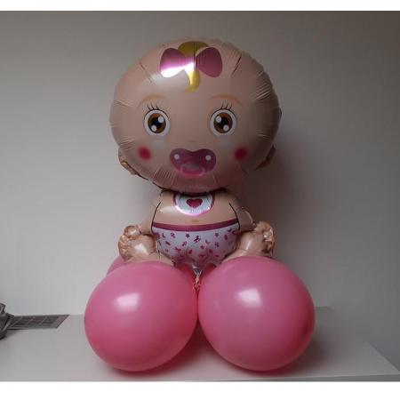 Tafeldecoratie doe het zelf set – folieballon baby girl -65cm.
