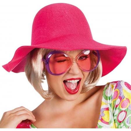 Zomerse roze hoed voor vrouwen – Verkleedhoofddeksel – One size