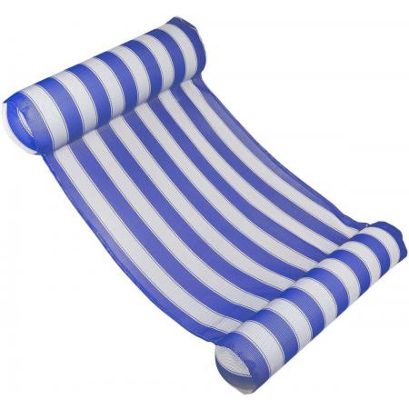 J.E Luxe Waterhangmat - Luchtmatras Zwembad - Opblaasbare Hangmat - Blauw