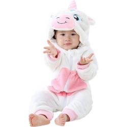 JAXY Baby Onesie - Baby Rompertjes - Baby Pyjama - Baby Pakje - Baby Verkleedkleding - Baby Kostuum - Baby Winterpak - Baby Romper - Baby Skipak - Baby Carnavalskleding - 12-18 Maanden - Eenhoorn Wit