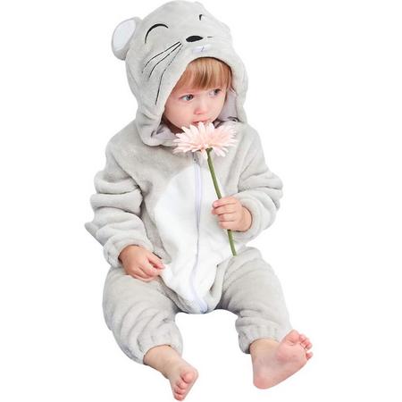 JAXY Baby Onesie - Baby Rompertjes - Baby Pyjama - Baby Pakje - Baby Verkleedkleding - Baby Kostuum - Baby Winterpak - Baby Romper - Baby Skipak - Baby Carnavalskleding - 12-18 Maanden - Muis