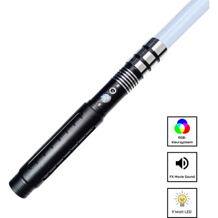 Master Star Wars Lightsaber - RGB 11 Kleuren en Geluid - Lightsaber - Lichtzwaard - Star Wars Lichtzwaard - Laser Zwaard - Aluminium Handvat - 114 CM - Zwart