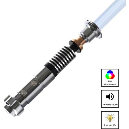 Ultimate Star Wars Lightsaber - RGB 11 Kleuren en Geluid - Lightsaber - Lichtzwaard - Star Wars Lichtzwaard - Laser Zwaard - Aluminium Handvat - 116 CM - Zwart