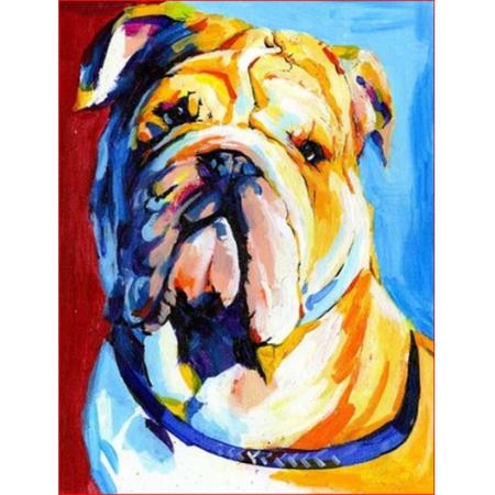 JDBOS ® Schilderen op nummer - Bulldog hond - Dieren - Verven volwassenen - 40x50 cm
