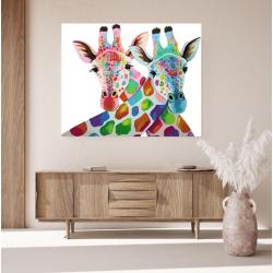 JDBOS ® Schilderen op nummer met frame (hout) - Abstracte giraffe - Verven volwassenen - 40x50 cm