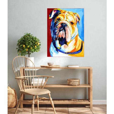 JDBOS ® Schilderen op nummer met frame (hout) – Bulldog hond - Verven volwassenen - 40x50 cm
