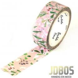 JDBOS ® Washi tape Bladeren en bessen - 15 mm breed – 7 meter lang