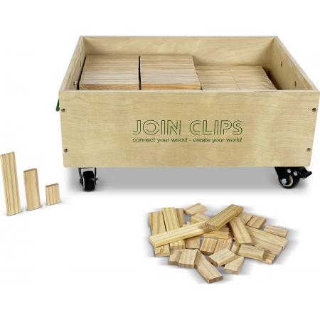 JOIN CLIPS®: 500 houten bouwplankjes PRO - 3 maten - aanvul set voor Basis set- PRO EDITIE