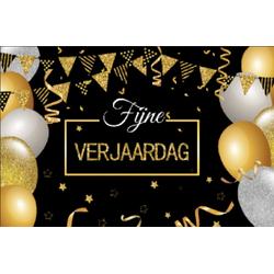 Verjaardag - Versiering - Wanddoek - Banner van Polyester - 150cm (Breed) x 100cm (Hoog) - Fijne Verjaardag - Universeel