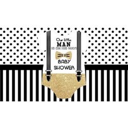 Versiering - Babyshower - Our Little Man Is On His way - 120cm(b)x80cm(h) - Wand/Raamdecoratie -  Polyester