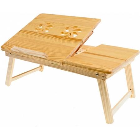 Laptoptafel verstelbaar - hout - op schoot - 50x30cm
