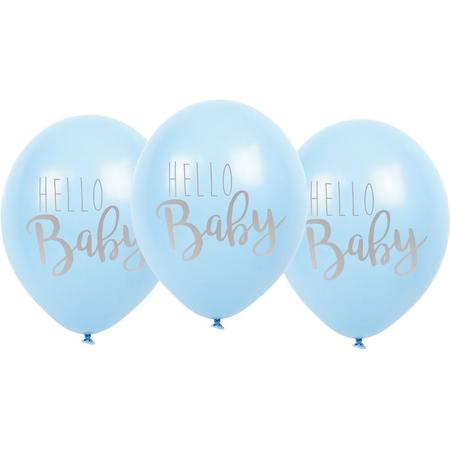 Ballonnen blauw Hello Baby