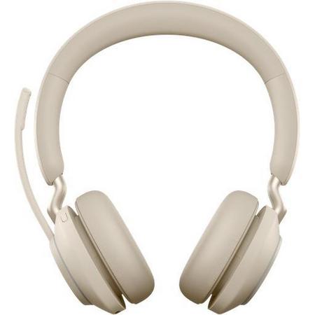 Jabra Evolve2 65 MS Stereo Beige - Bluetooth Headset - on-ear - Bluetooth adapter - USB-A - noise isolating
