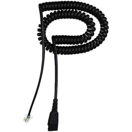 Jabra QD cord, coiled, mod plug QD RJ9 Zwart kabeladapter/verloopstukje