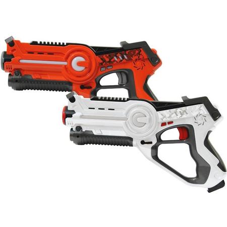 Lasergame Pistolen Set - Infrarood - Oranje - Wit