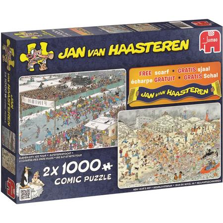 Jan van Haasteren Winter fun 2in1 - Puzzel 2x 1000 stukjes